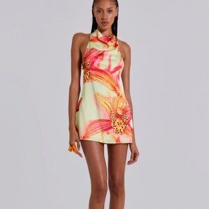 Jaded London Lucia Backless Mini Dress With Flower Detail